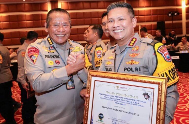 Pelayanan Publik Polresta Malang Kota, Raih Kategori Kualitas Tinggi dari Ombudsman RI
