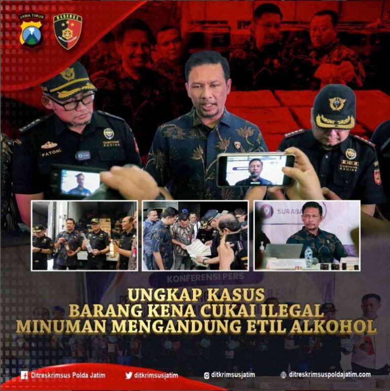 Dukung Asta Cita Presiden, Dirreskrimsus Polda Jatim Berhasil Ungkap Kasus Barang Kena Cukai Ilegal