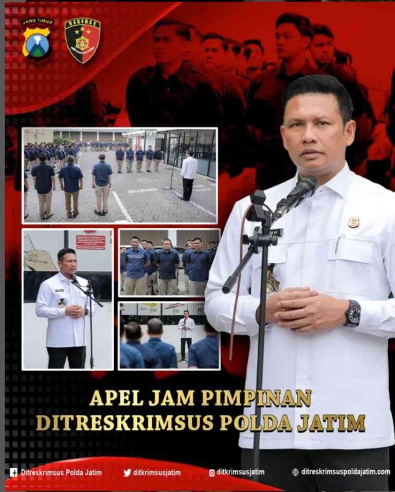 Dirreskrimsus Polda Jatim Pimpin Apel Jam Pimpinan, Tekankan Anggota Untuk Tetap Profesionalitas Dalam Bertugas
